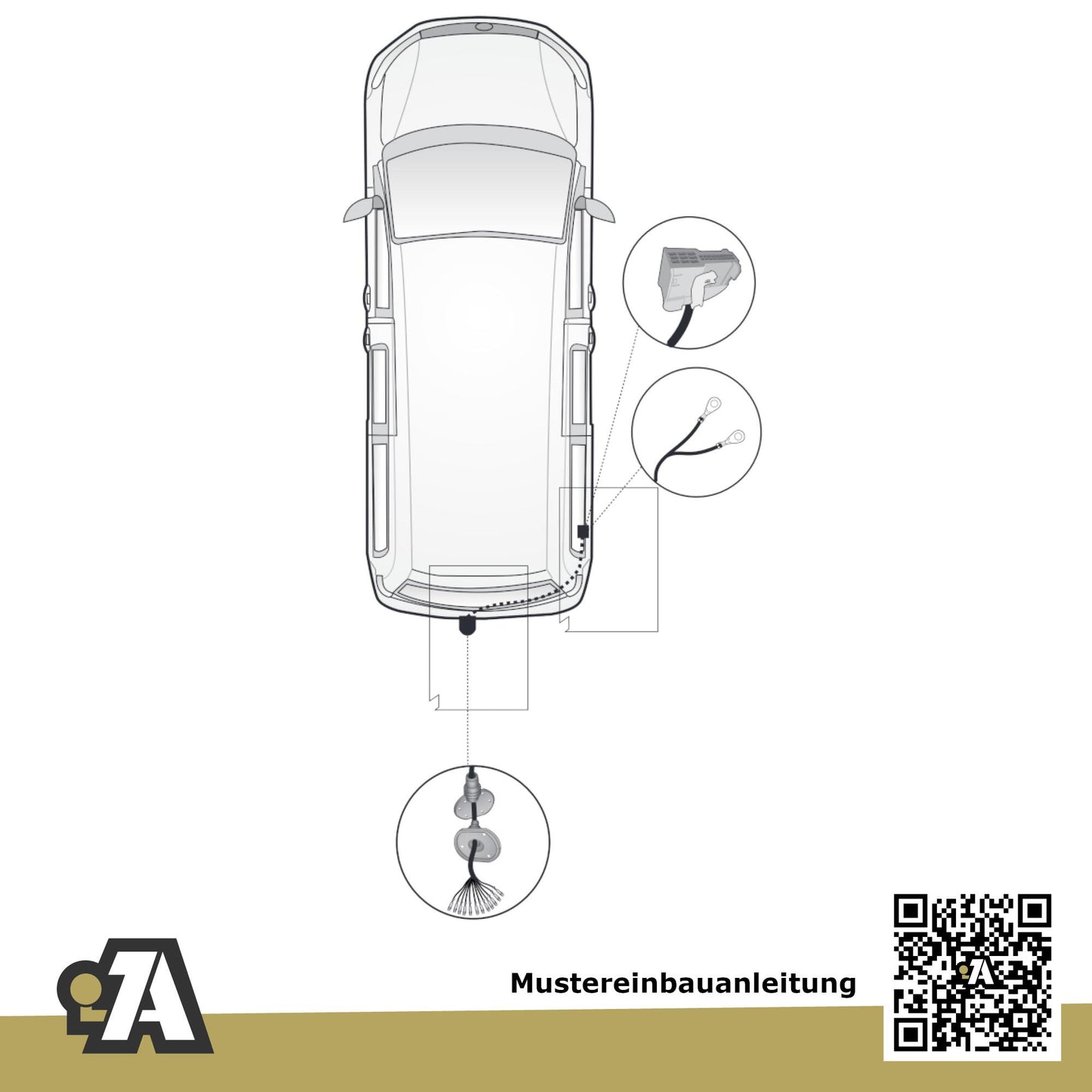 VW Caddy V Kombi / Kasten ab 12.2020 SBB / SBJ BRiNK Anhängerkupplung mit JAEGER Elektrosatz