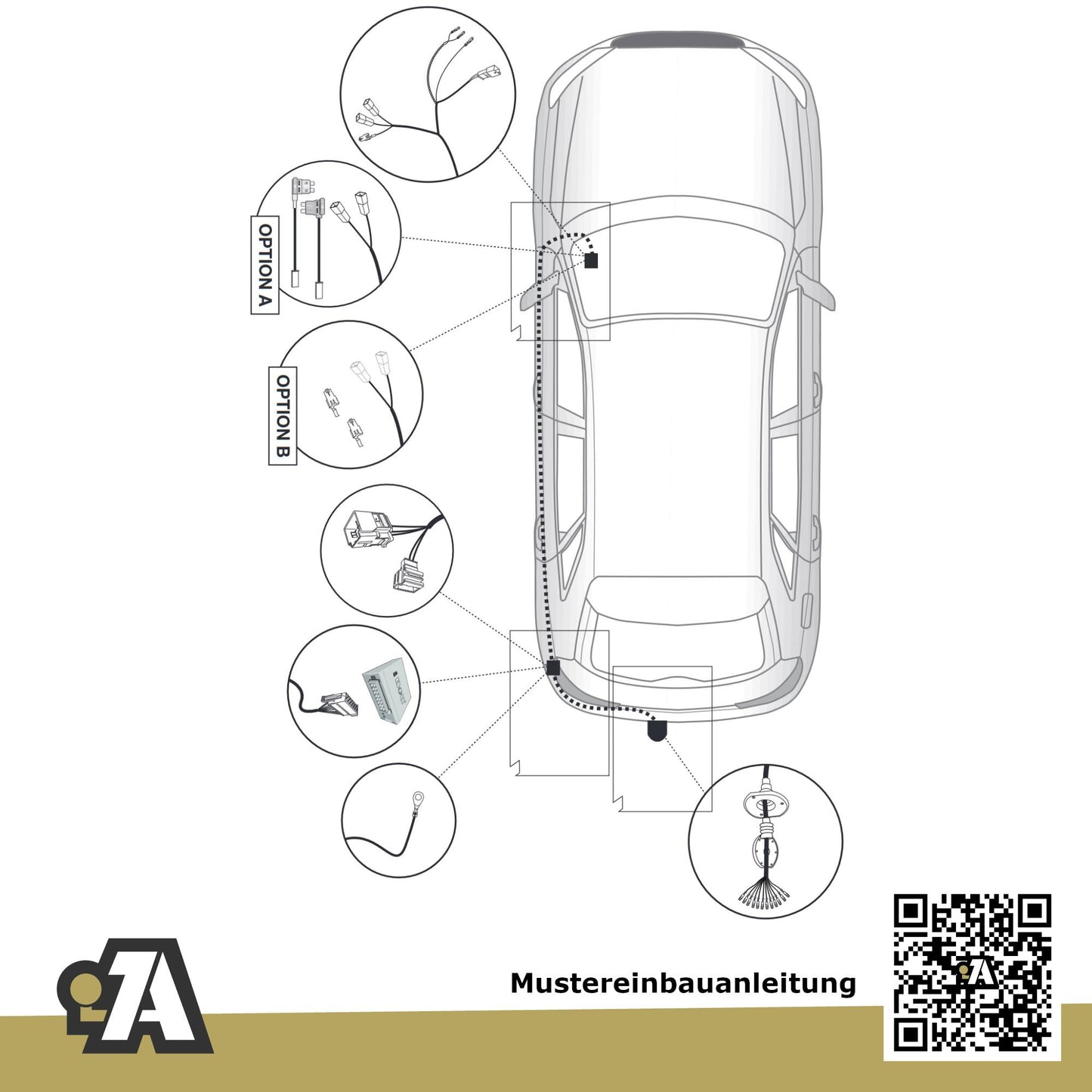 Audi A3 2-Türer (Cabriolet) 02.2014-06.2016 8V7 BRiNK Anhängerkupplung mit JAEGER Elektrosatz