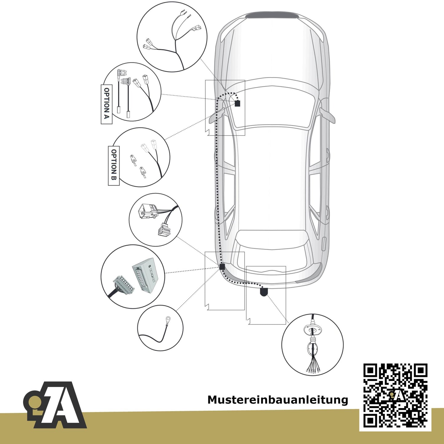 Audi A3 Sportback 5-Türer (Schrägheck) ab 05.2020 8YA BRiNK Anhängerkupplung mit JAEGER Elektrosatz