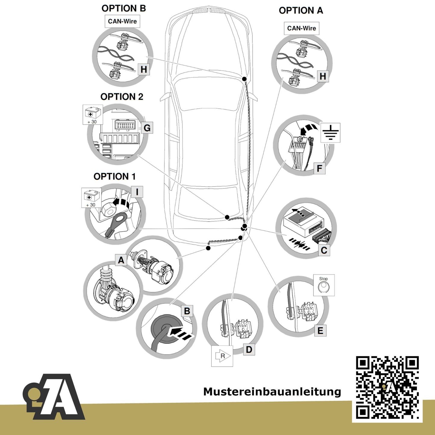 BMW 4er F32/F33 2-Türer (Coupe-Cabriolet) 03.2014-06.2021 F32 / F33 BRiNK Anhängerkupplung mit JAEGER Elektrosatz