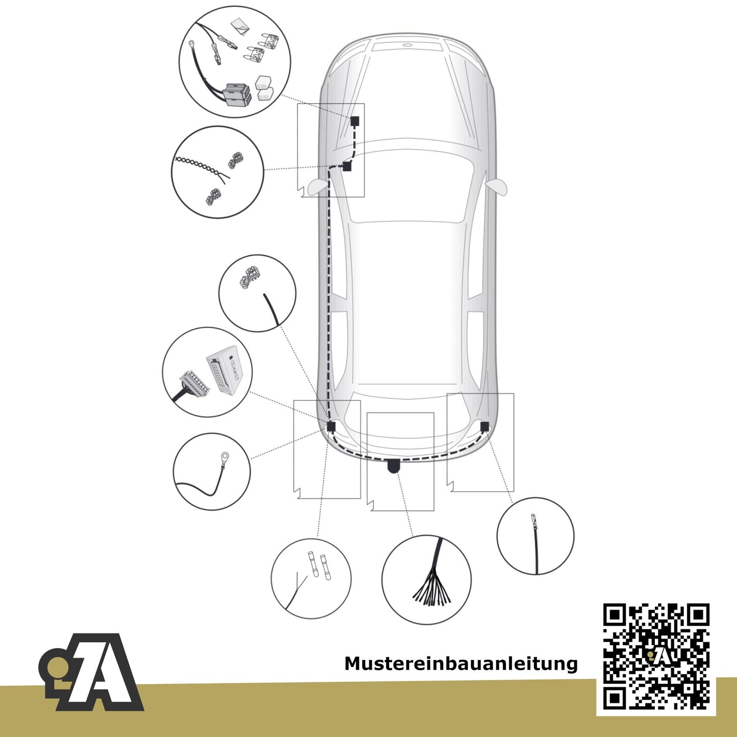 Fiat 500 3-Türer (Fließheck) ab 07.2015 312 BRiNK Anhängerkupplung mit JAEGER Elektrosatz