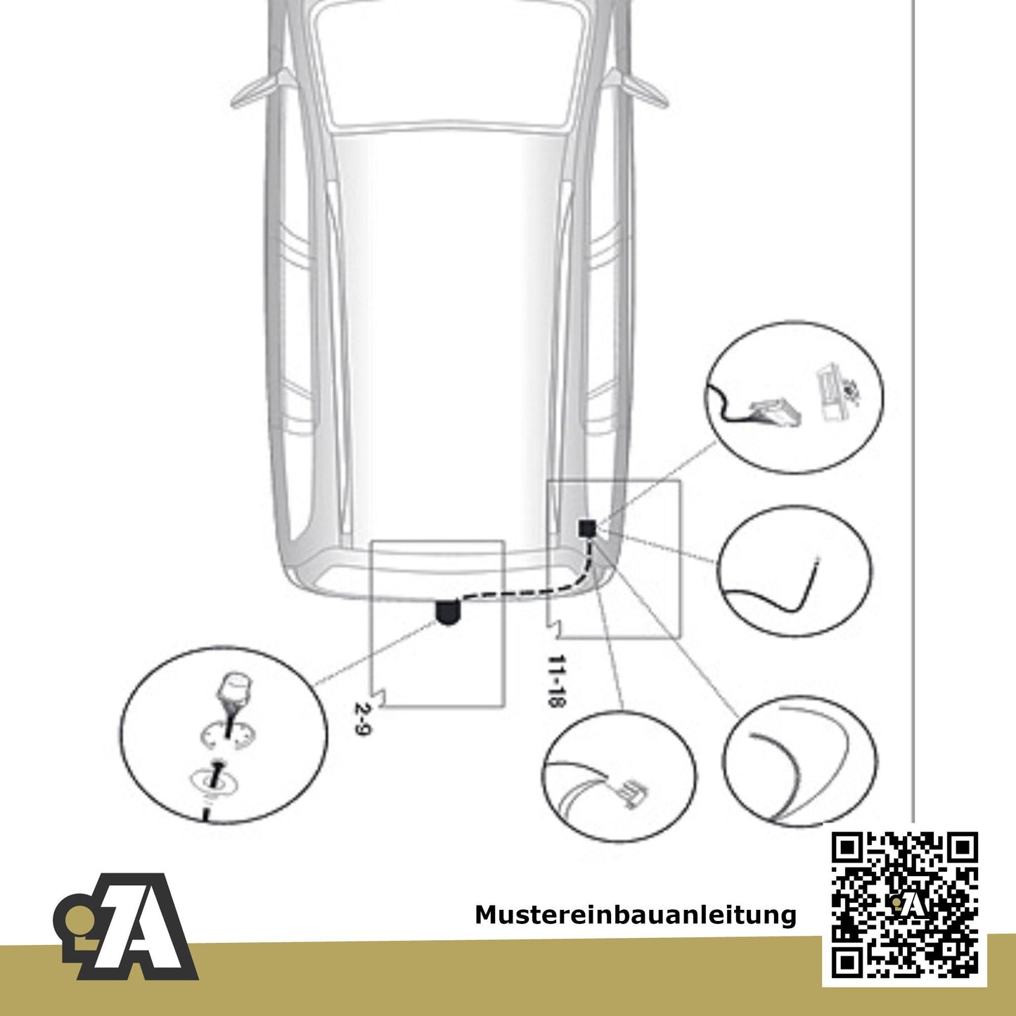 Mercedes Vito Bus / Kasten 10.2010-10.2014 W639 BRiNK Anhängerkupplung mit JAEGER Elektrosatz