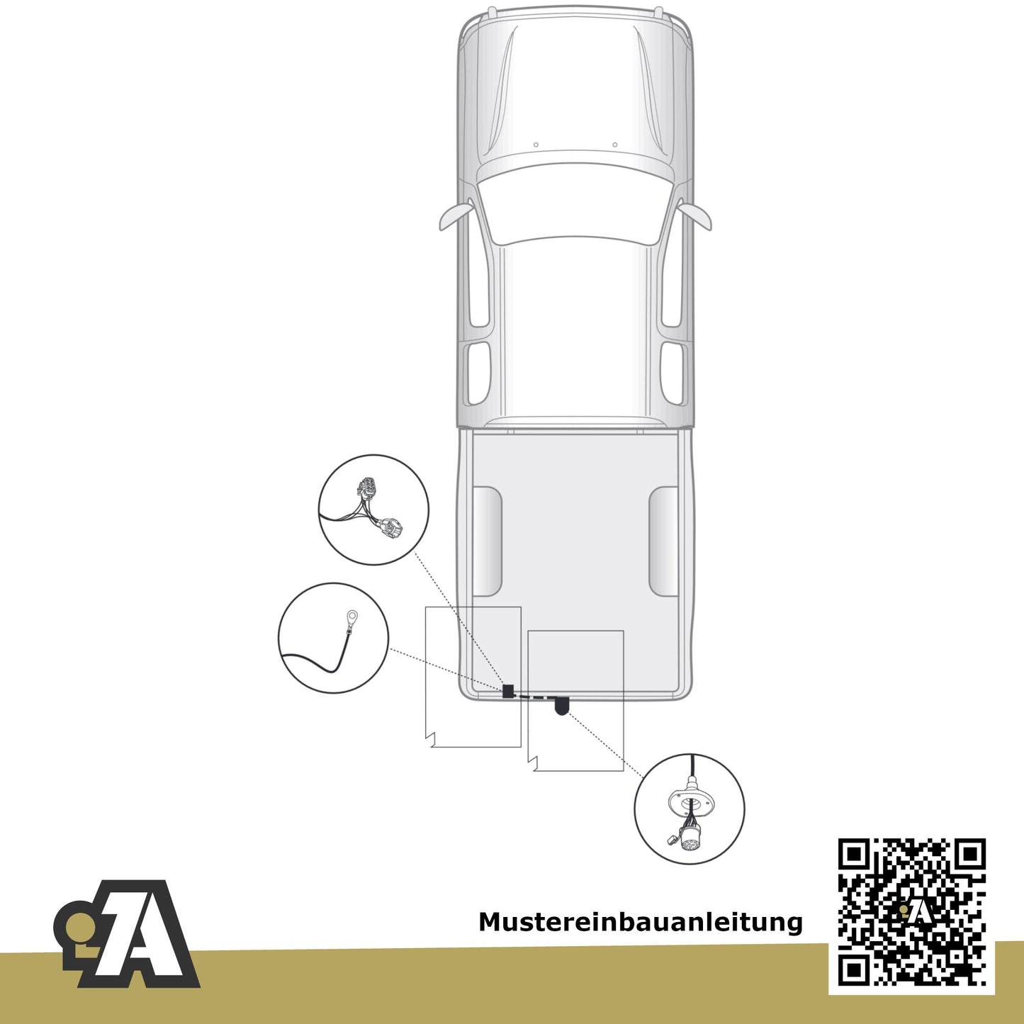 Nissan Navara mit Trittstoßstange 04.2010-12.2015 BRiNK Anhängerkupplung mit JAEGER Elektrosatz