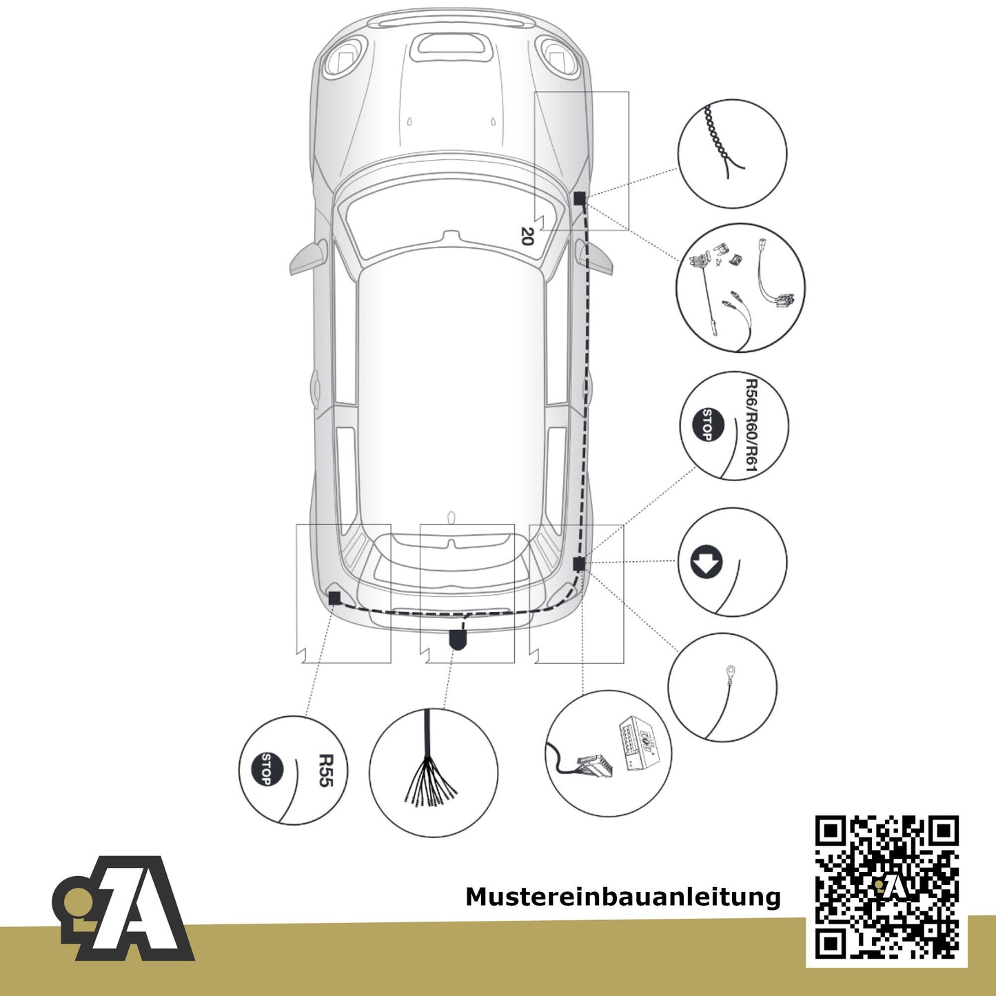 Mini Countryman 5-Türer (Kombi) 09.2010-10.2016 R60 BRiNK Anhängerkupplung mit JAEGER Elektrosatz