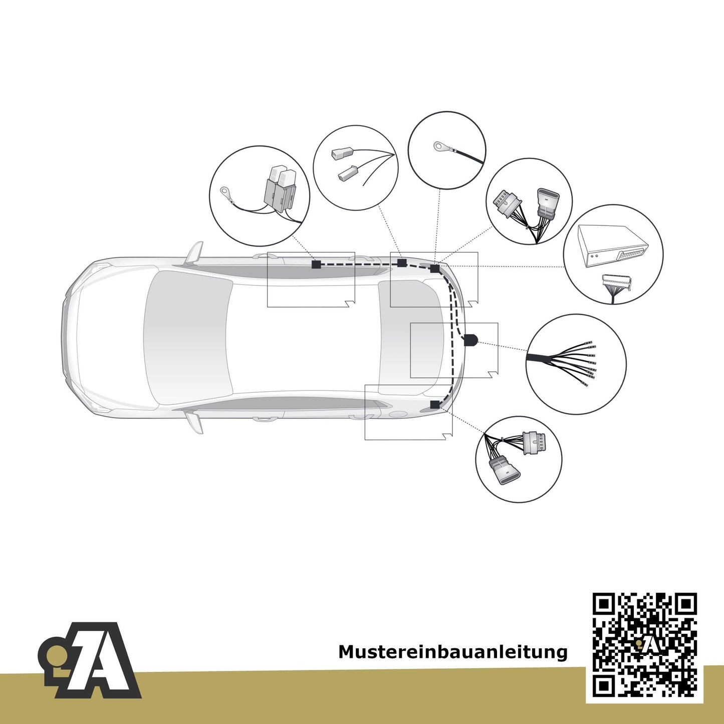 Tesla Model 3 4-Türer (Limousine) 02.2019-04.2021 5YJ3 BRiNK Anhängerkupplung mit JAEGER Elektrosatz