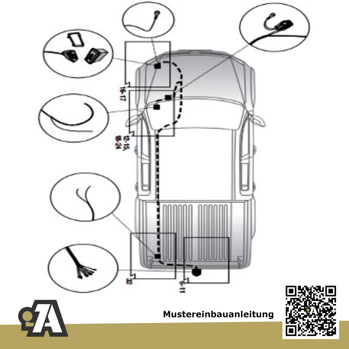 VW Amarok Pick Up 08.2010-05.2020 mit Trittstufe BRiNK Anhängerkupplung mit JAEGER Elektrosatz
