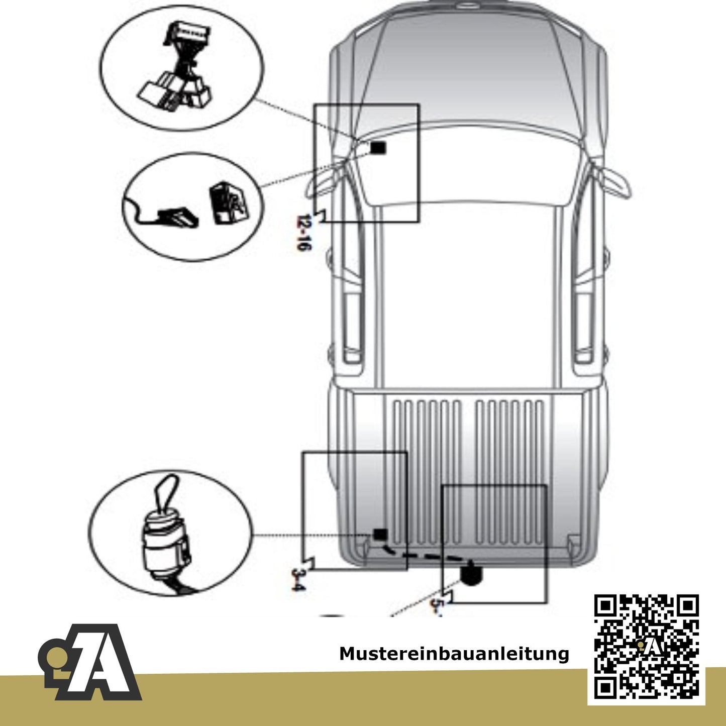 VW Amarok Pick Up 08.2010-05.2020 mit Trittstufe BRiNK Anhängerkupplung mit JAEGER Elektrosatz