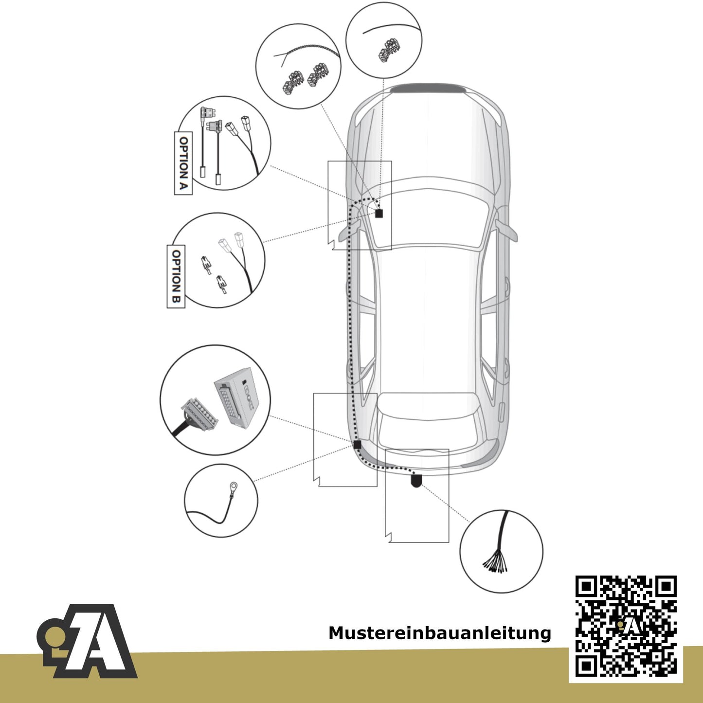 Audi A3 2-Türer (Cabriolet) 07.2016-10.2020 8V7 BRiNK Anhängerkupplung mit JAEGER Elektrosatz