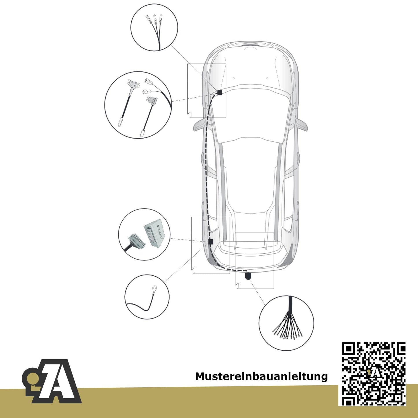 Fiat Doblo 5-Türer (Hochdachkombi) ab 11.2022 510_/511_ - L1 4403mm BRiNK Anhängerkupplung mit JAEGER Elektrosatz