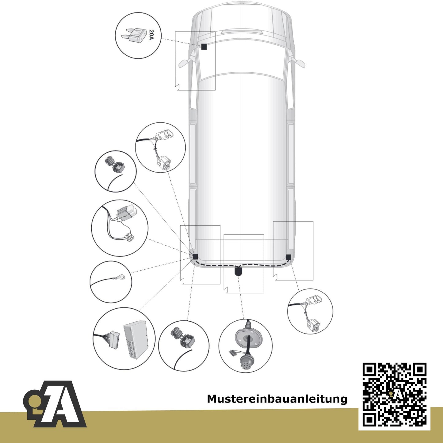 Nissan NV300 Bus / Kasten 11.2016-05.2021 X82 BRiNK Anhängerkupplung mit JAEGER Elektrosatz