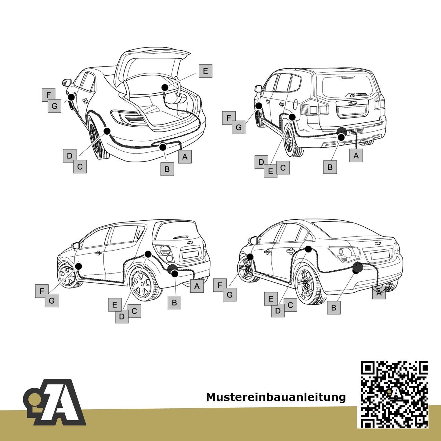 Chevrolet Cruze 4-Türer (Limousine) 05.2009-12.2016 J300 BRiNK Anhängerkupplung mit JAEGER Elektrosatz
