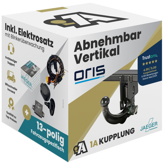 Audi A1 Sportback 5-Türer (Fließheck) 02.2012-10.2018 8XA ORIS Anhängerkupplung mit JAEGER Elektrosatz
