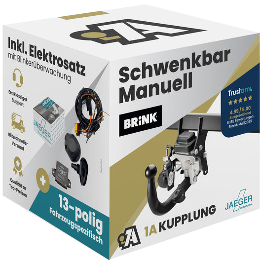 VW Tiguan II 5-Türer (SUV) 04.2016-08.2023 AD1 BRiNK Anhängerkupplung mit JAEGER Elektrosatz