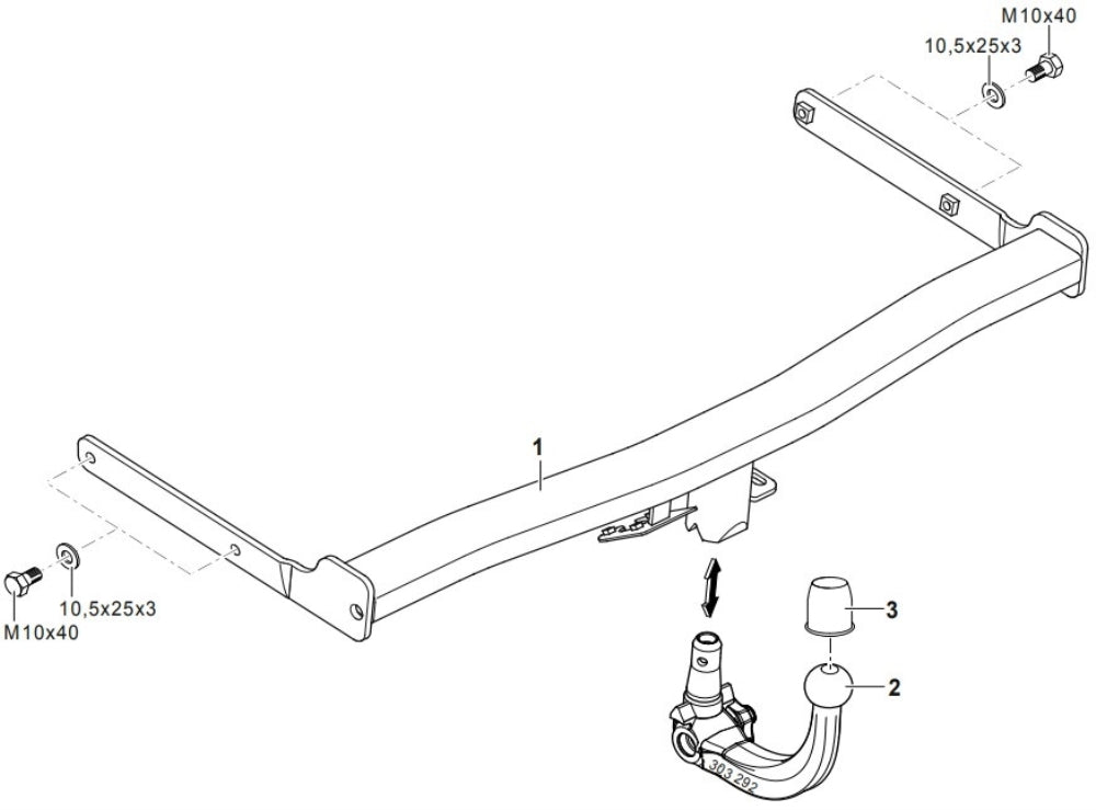 Westfalia Anhängerkupplung abnehmbar Inkl. E-Satz - VW Golf VI Cabrio 06.2011-03.2016